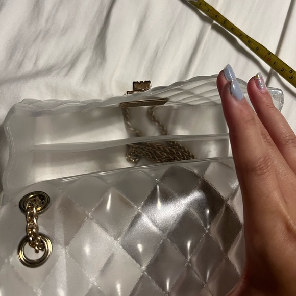 Clear Gold Chain Strap Handbag - Picture 4 of 10